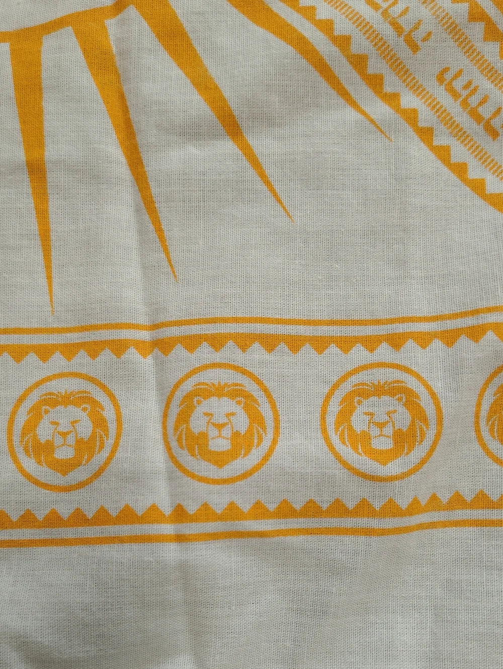 Lion Of Judah Bright Orange and White Bandana